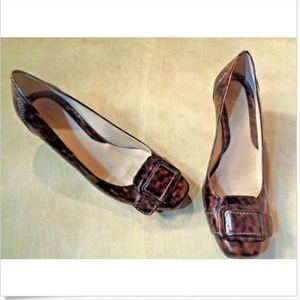 Cole Haan Syndey Leather Pumps Tortoise Heels 8B